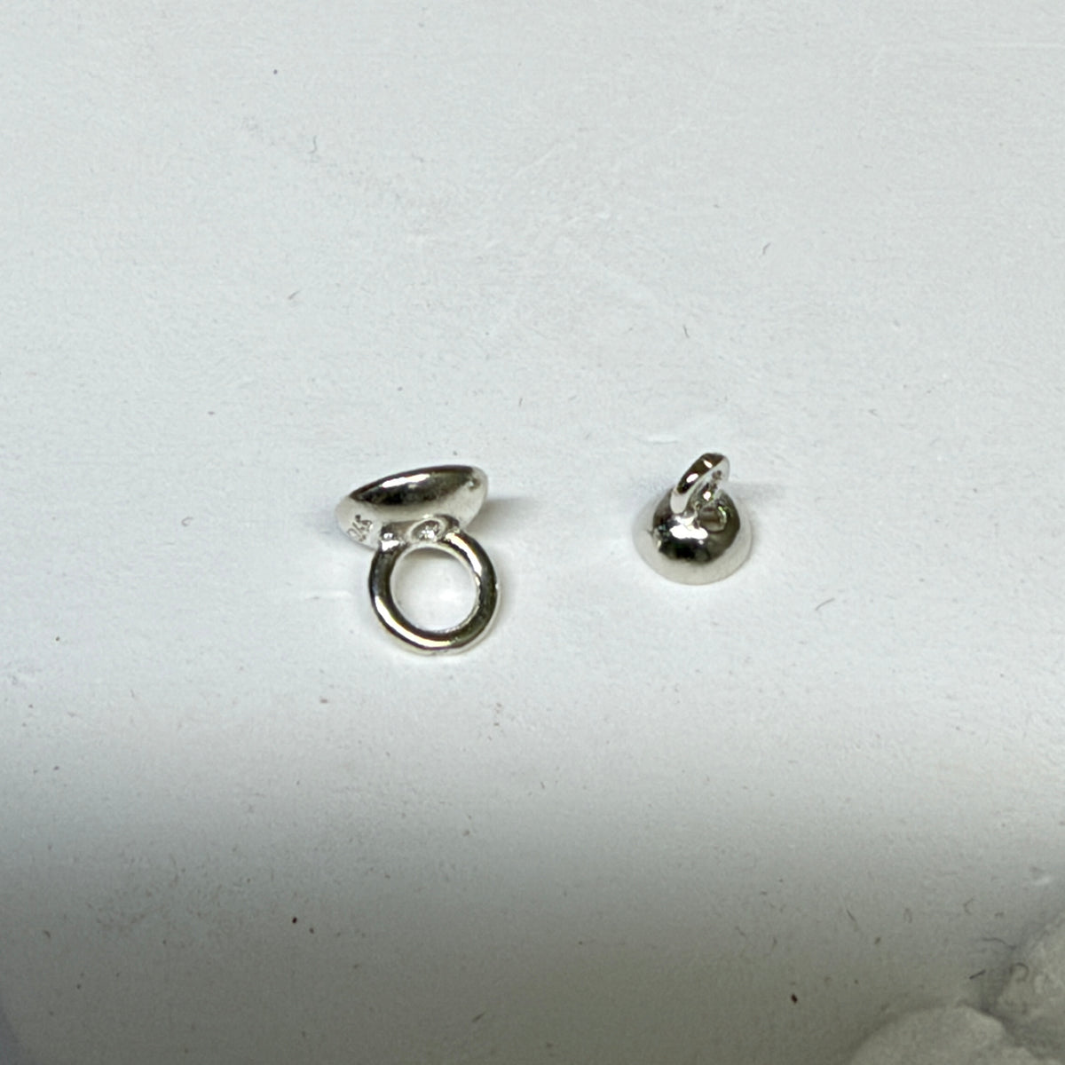 End cap with loop and 2 holes Sterling Silver