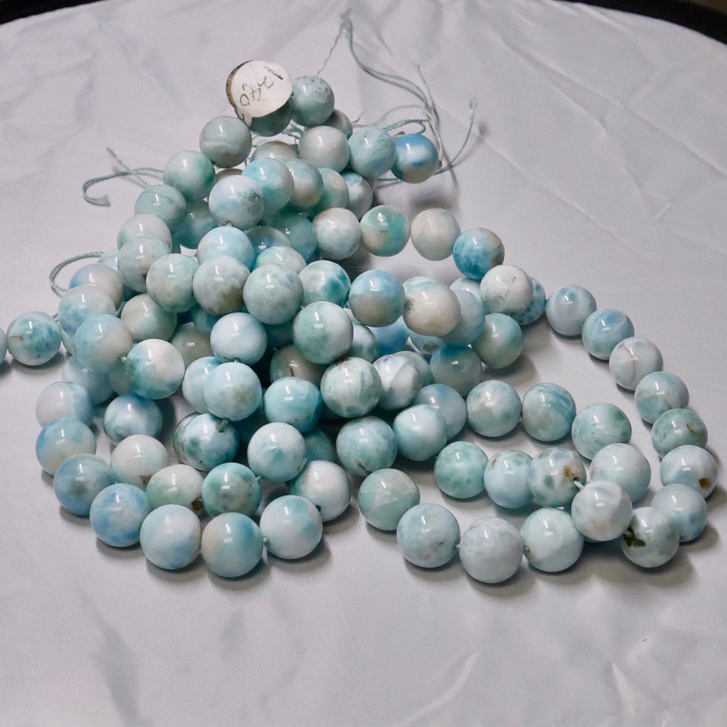 Larimar Beads 12mm round 16" strands AAA quality
