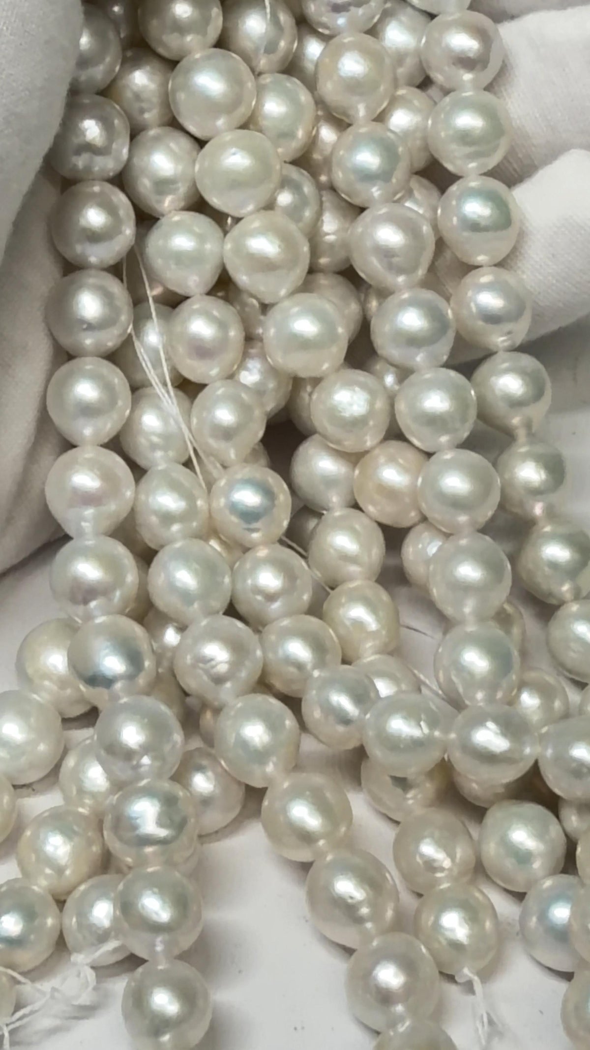 Strands of Pearls on a White Glove