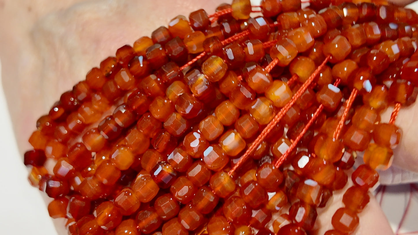 Gemstone Faceted Cube Beads 5.5x5.5mm approx 15" and 61 beads!