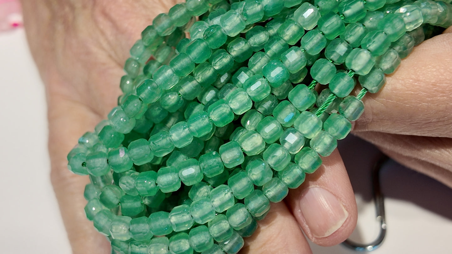 Gemstone Faceted Cube Beads 5.5x5.5mm approx 15" and 61 beads!
