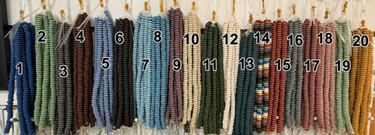 Lava Volcanic Rock Rondelle Mixed Color Flat Disc Spacer Beads approx 3x8 8" strands