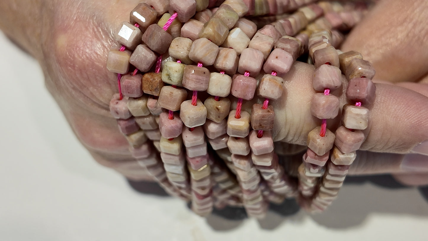 Gemstone Faceted Cube Beads 5.5x5.5mm approx 15" and 61 beads!