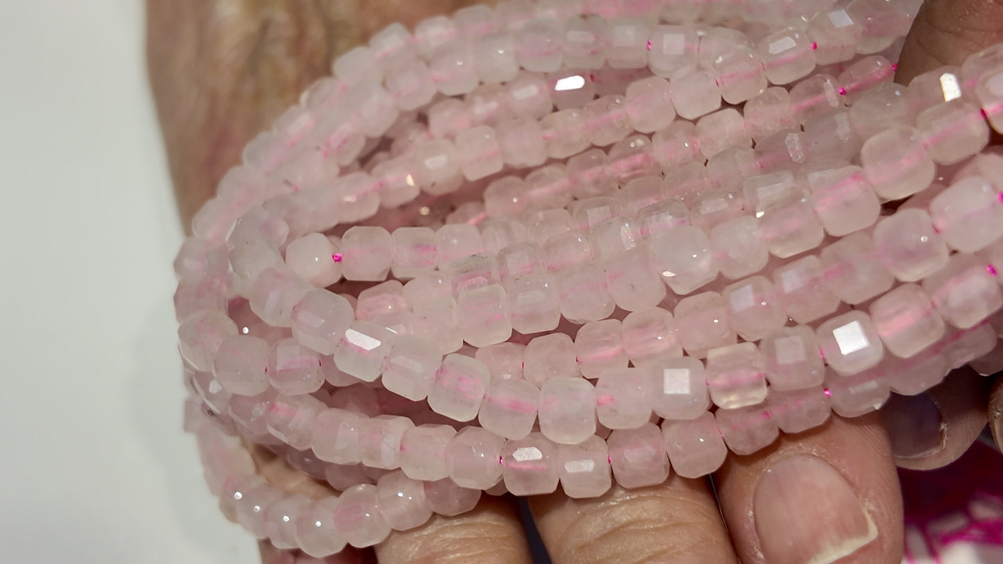 Gemstone Faceted Cube Beads 5.5x5.5mm approx 15" and 61 beads!